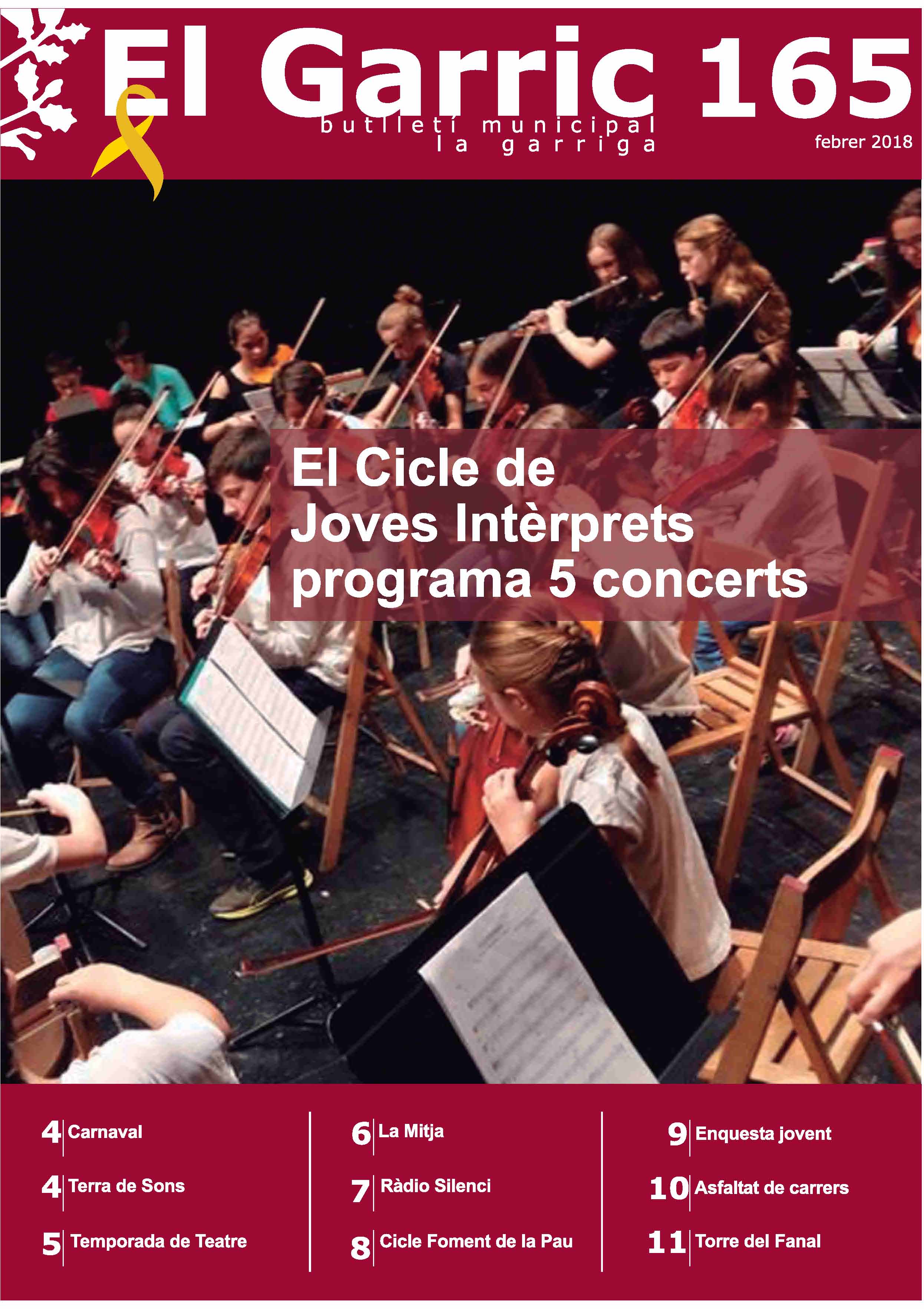 El Cicle de Joves Intèrprets, a la portada del Garric