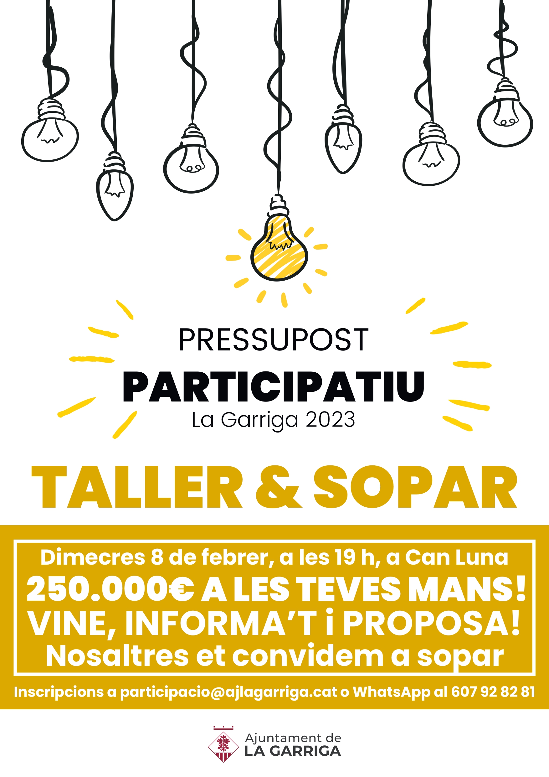 Taller sopar Pressupost Participatiu 2023 Can Luna la Garriga