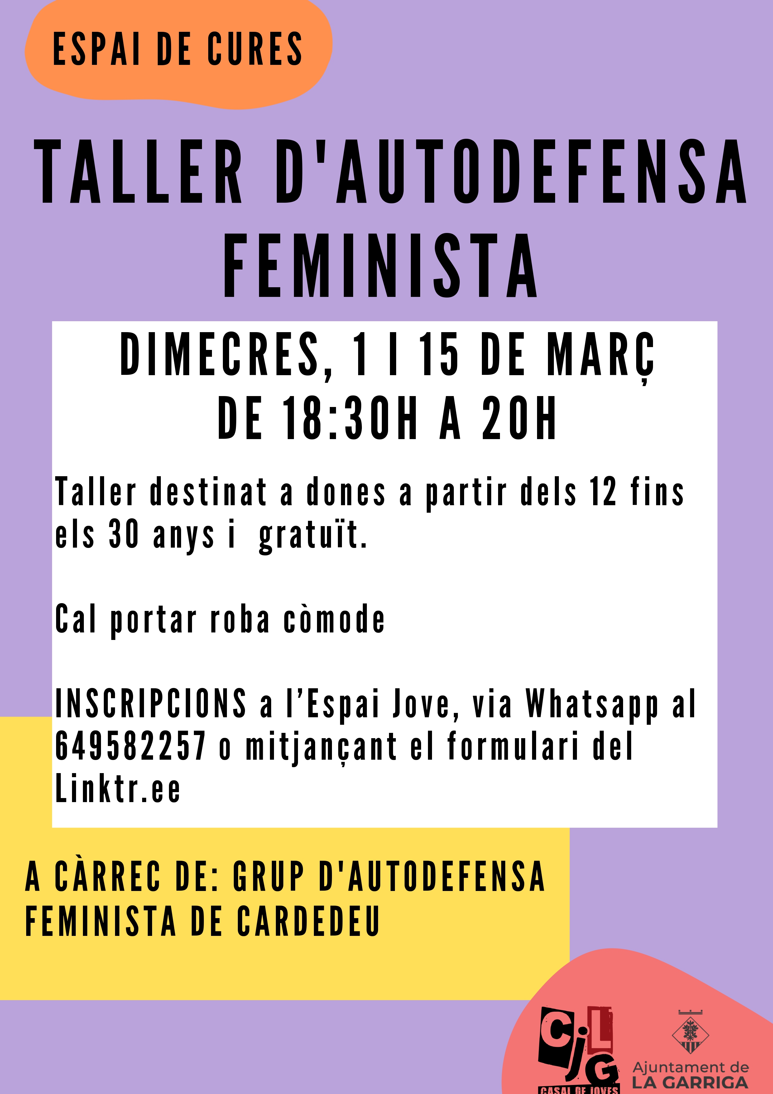 Taller d'autodefensa feminista 8M la Garriga