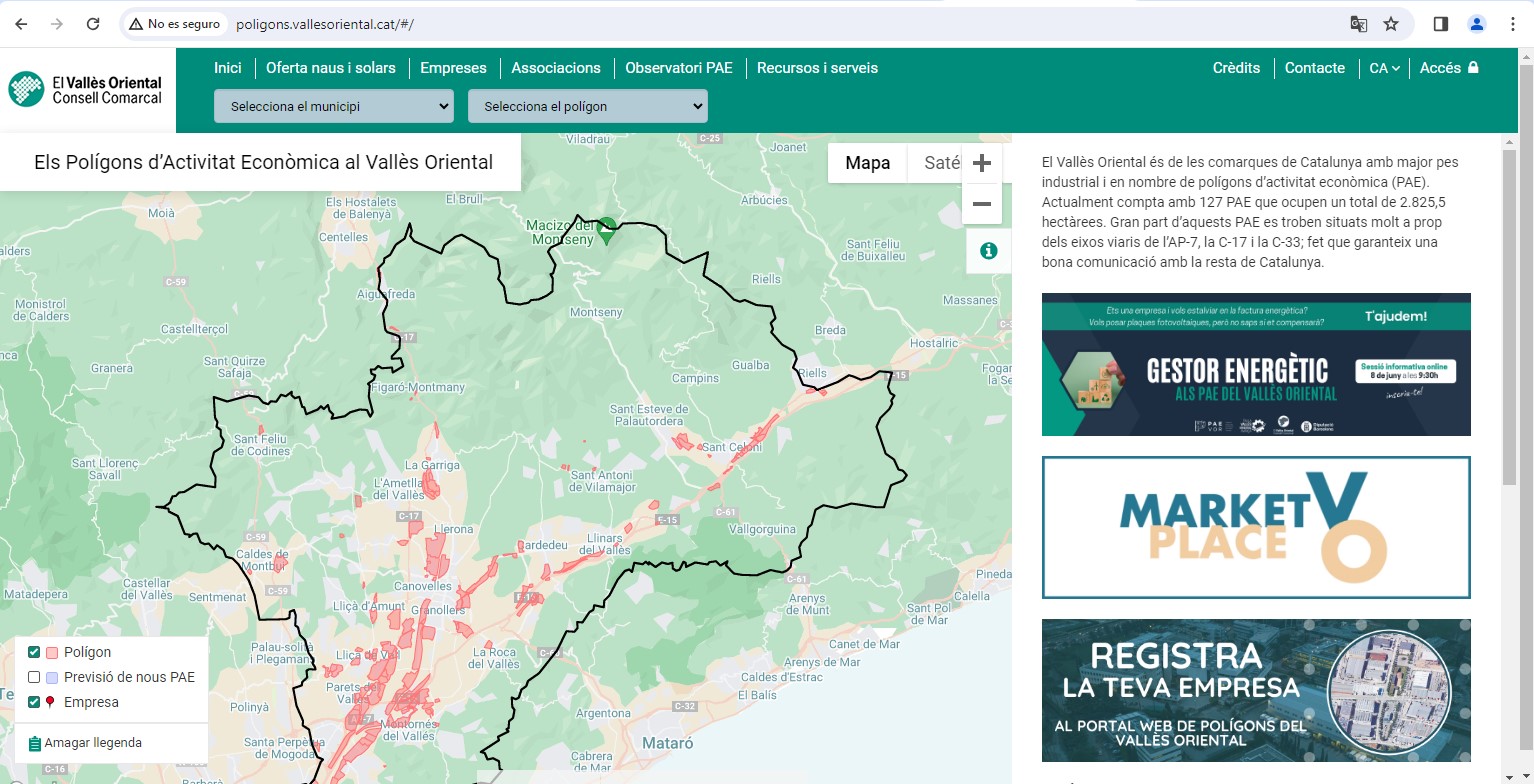 Informació actualitzada sobre els polígons de la Garriga i el Vallès Oriental