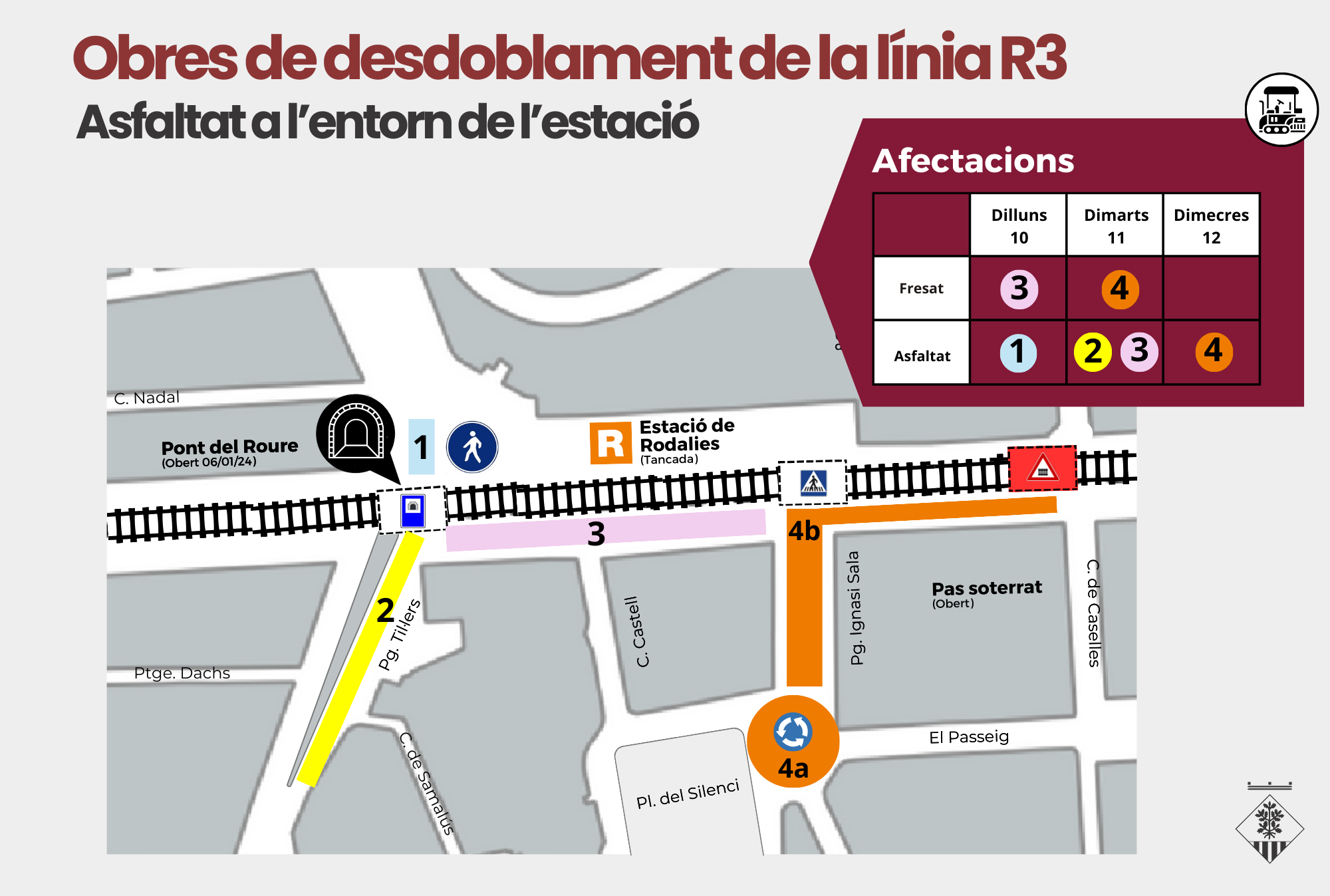 Asfaltats d'ADIF al voltant de l'estació la Garriga