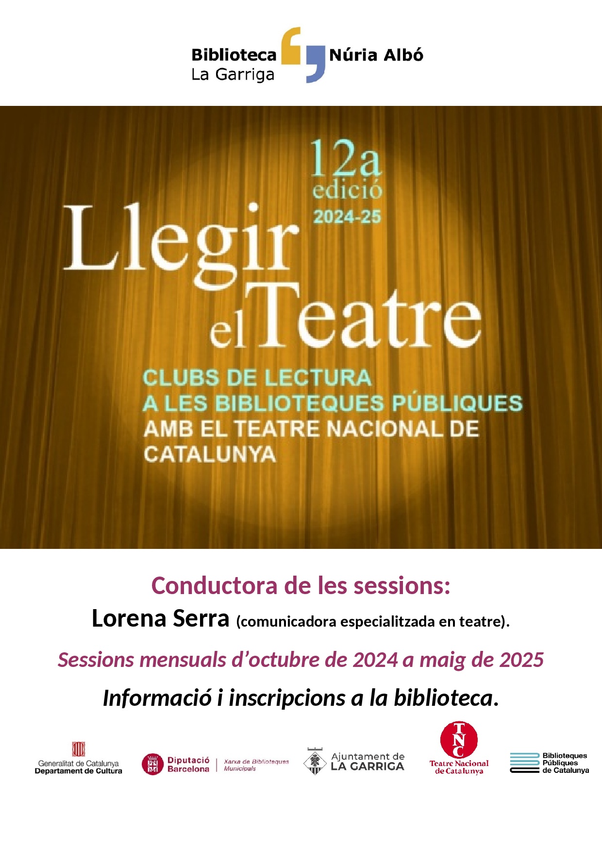 "Llegir el teatre". Parlarem de l'obra 