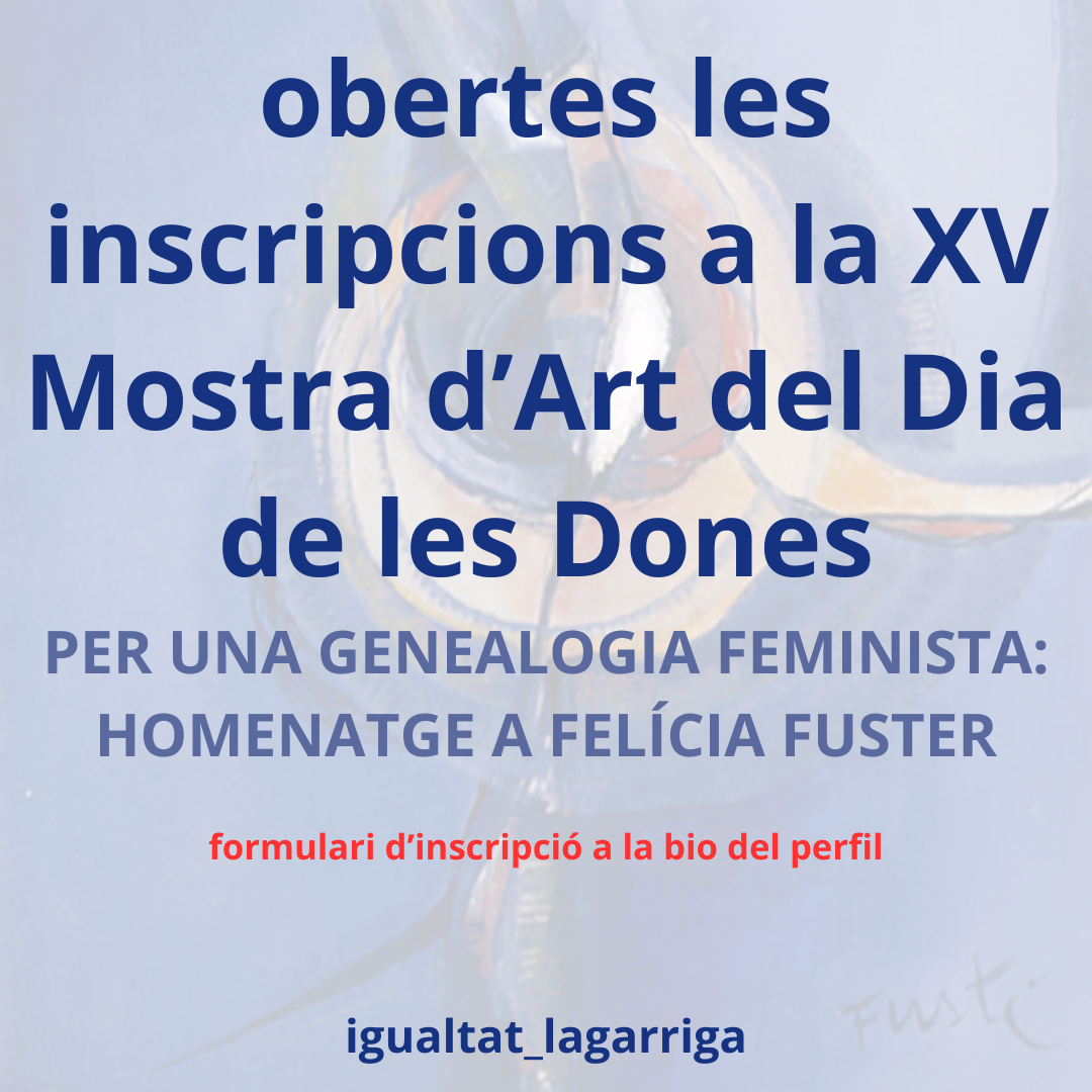 Inscripcions per la Mostra d'Art del Dia de les Dones