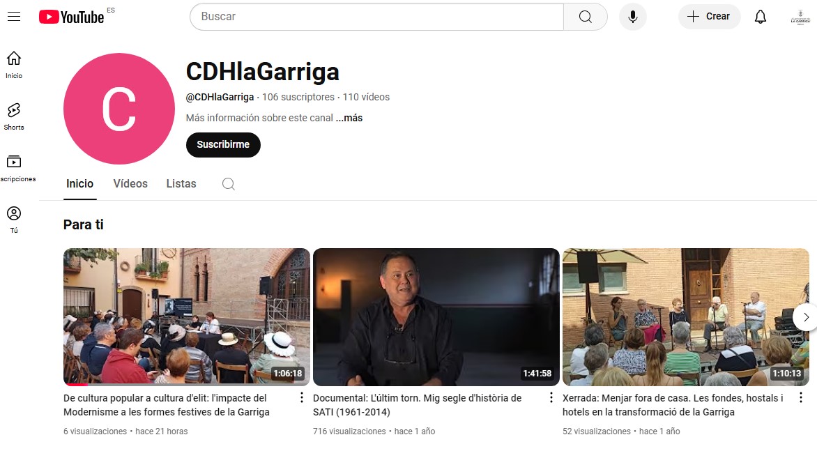 Nous materials al canal de Youtube del CDH