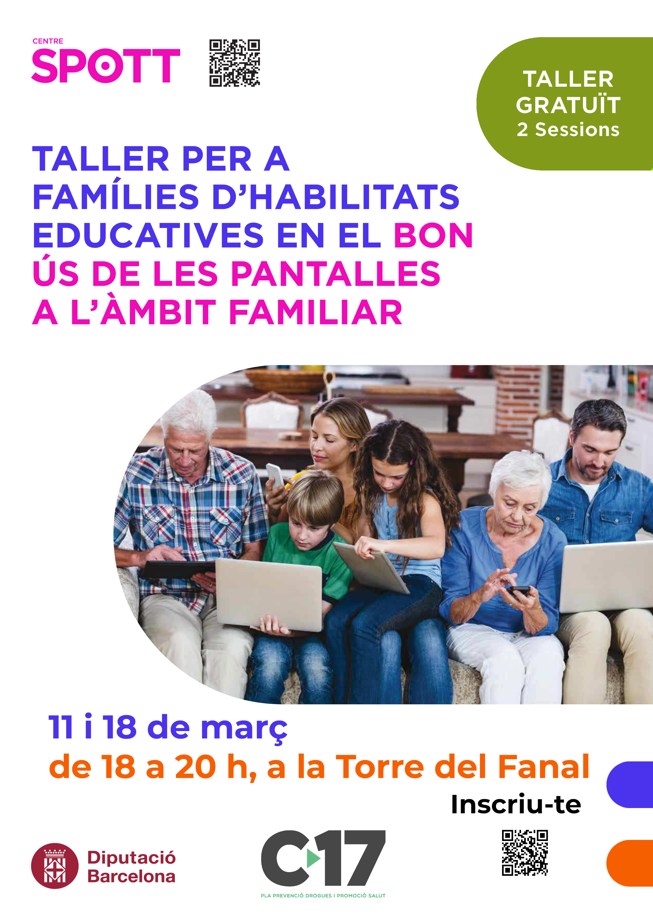 Taller sobre bon ús de les pantalles a l'àmbit familiar