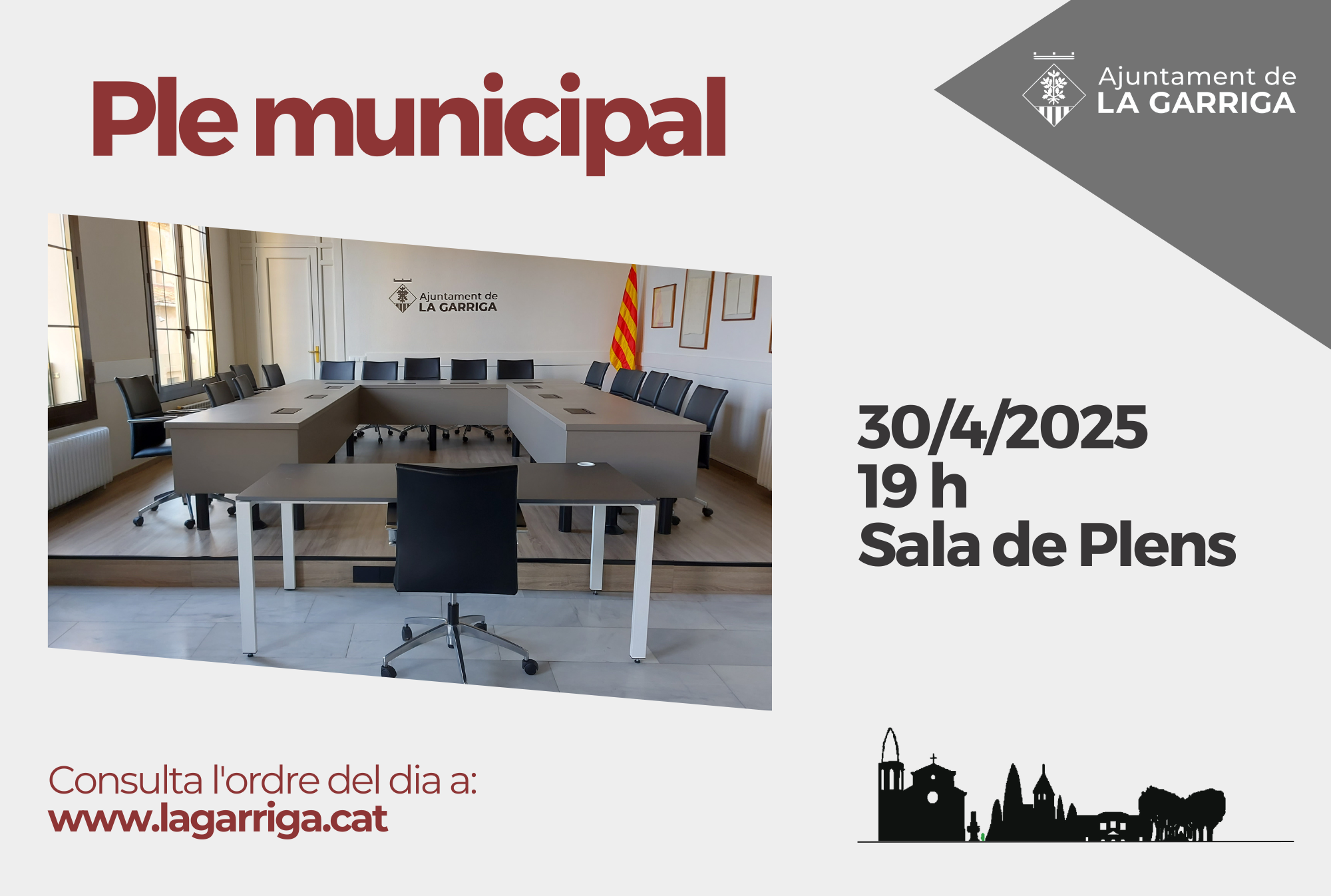 Dimecres se celebra el ple d'abril