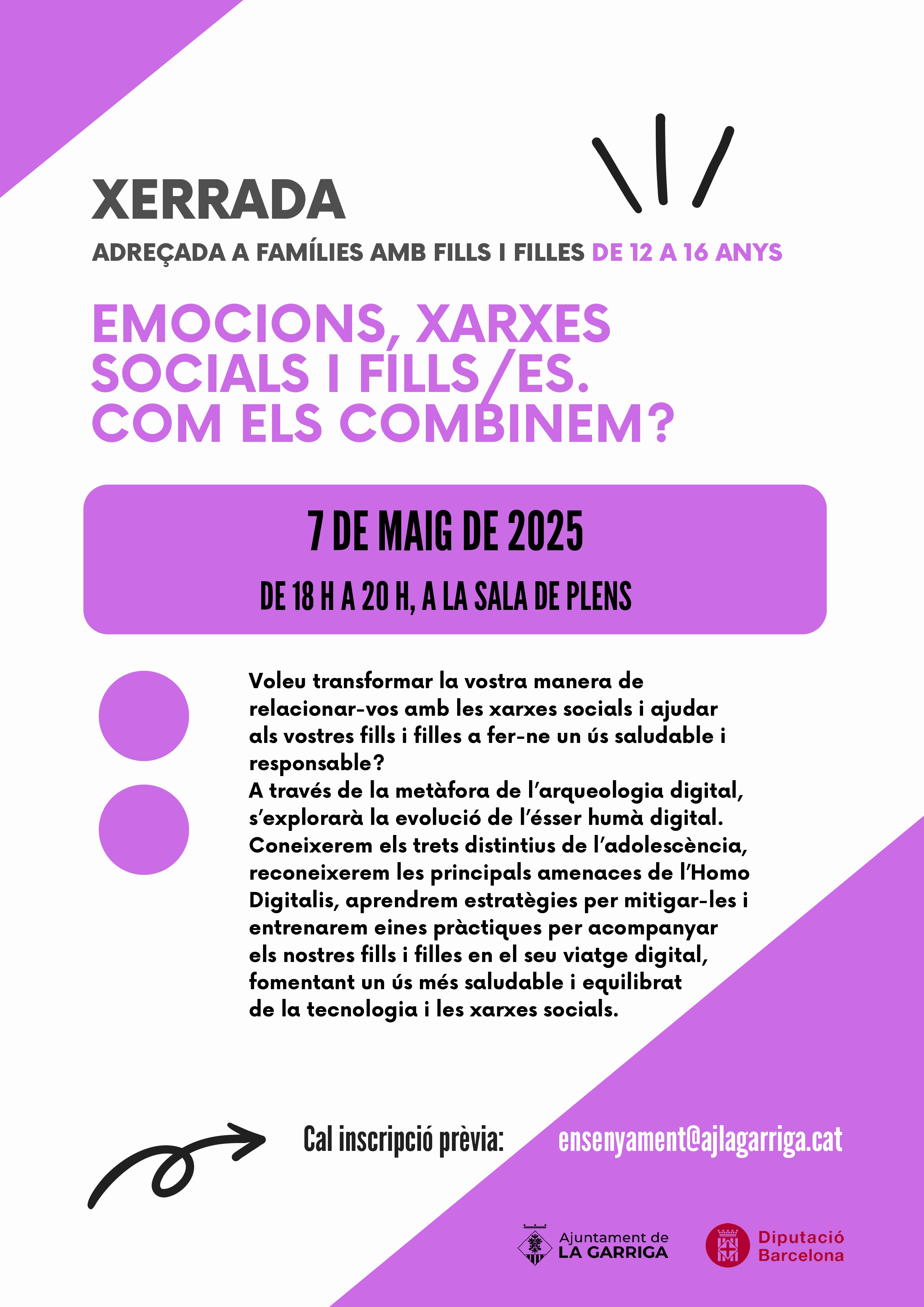 Xerrada: Emocions, xarxes socials i fills i filles. Com els combinem?