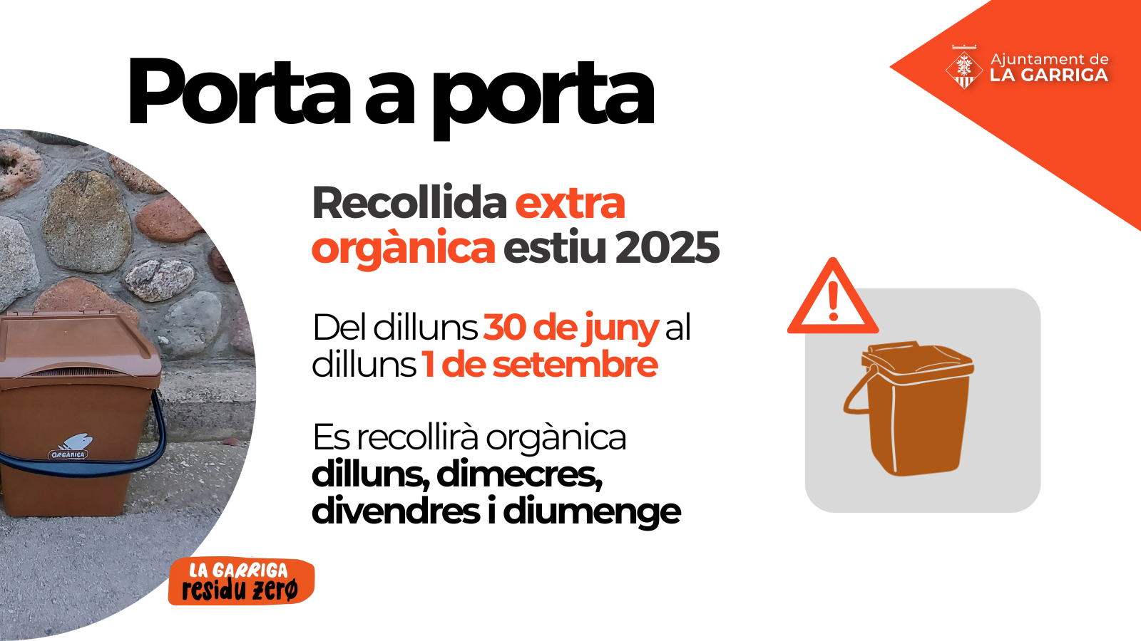 Reforç de la recollida de fracció orgànica a l'estiu