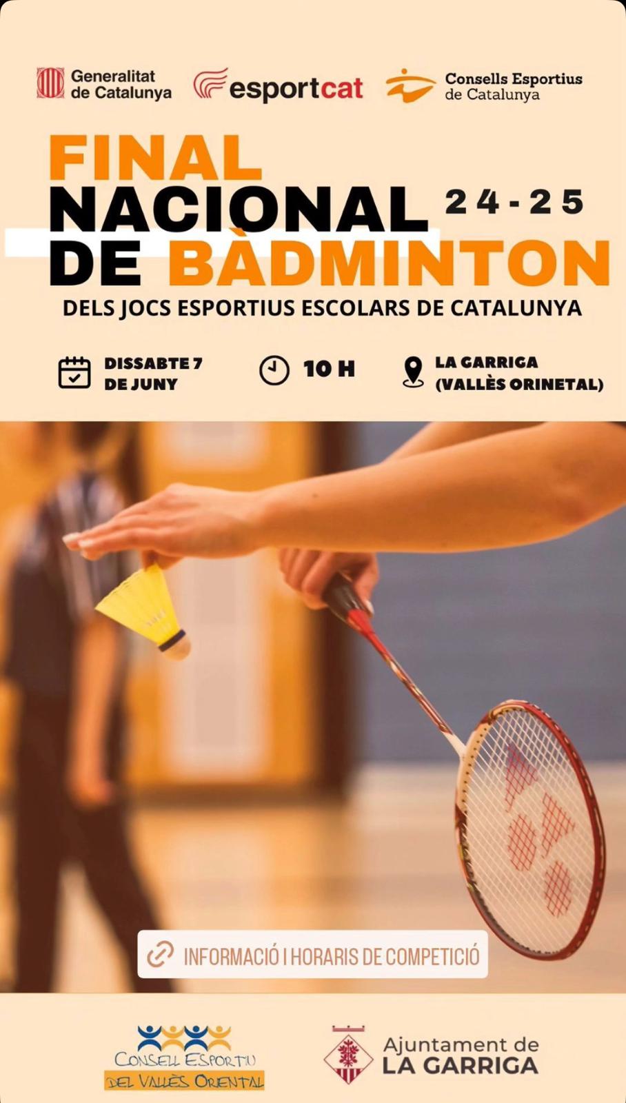 Final Nacional de Bàdminton dels Jocs Esportius Escolars de Catalunya