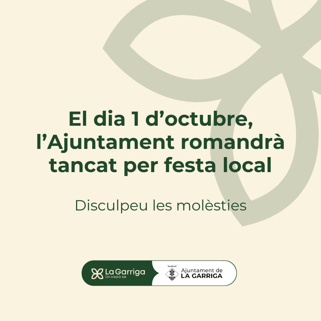 1 d'octubre, festiu a la Garriga