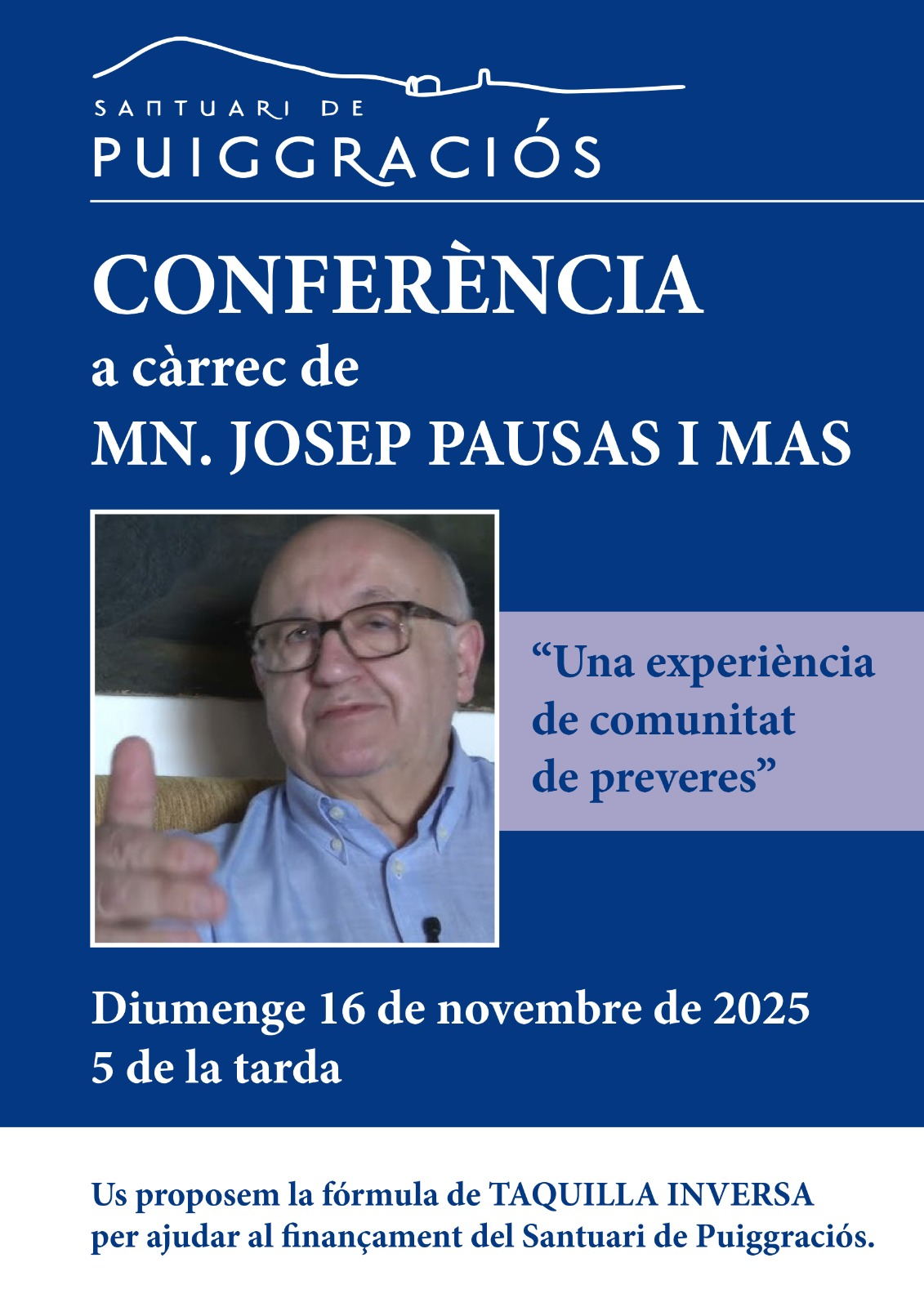 Conferència de Mossèn Josep Pausas al Santuari de Puiggraciós