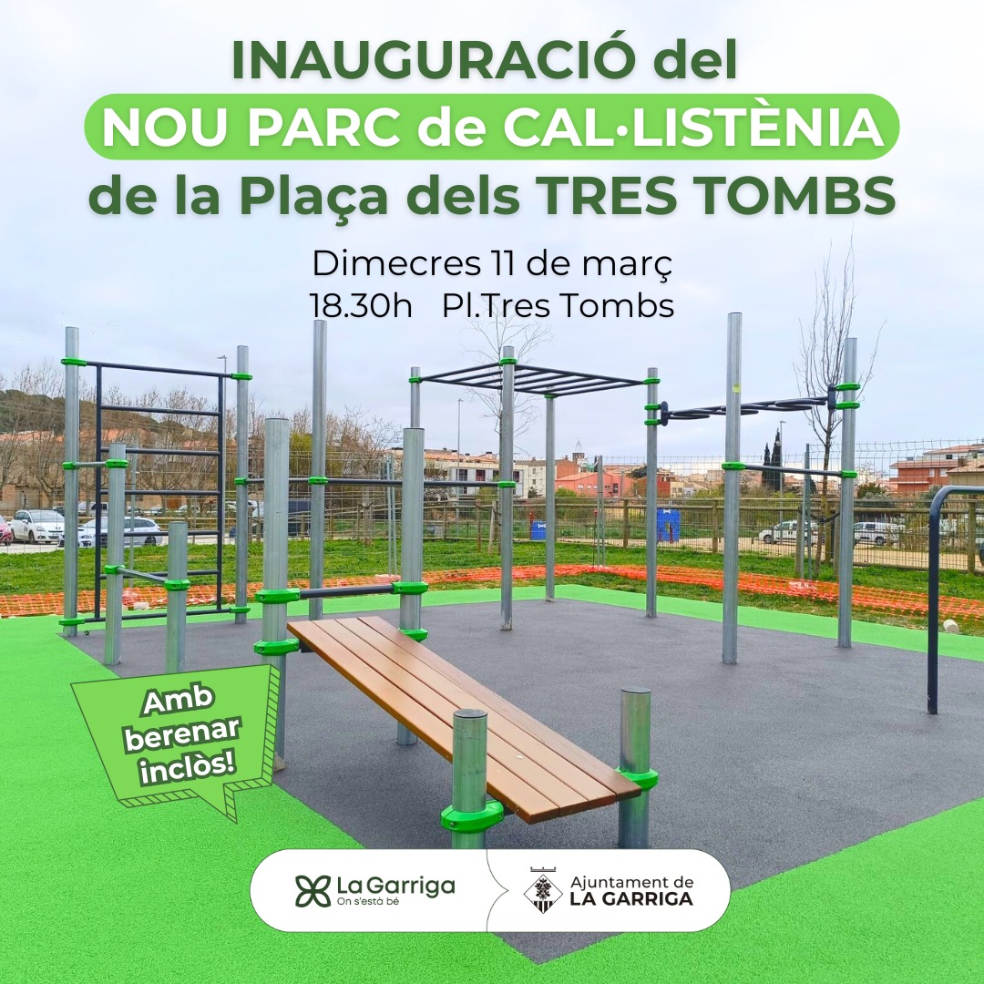 Inauguraci&oacute; del parc de calist&egrave;nia de la pla&ccedil;a dels Tres Tombs