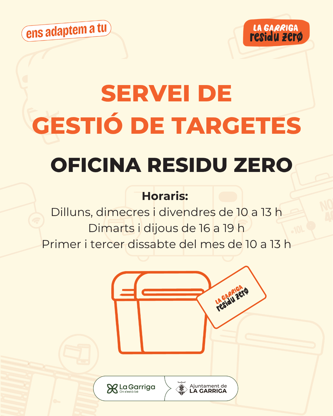 Gesti&oacute; de targetes a l'Oficina Residu Zero