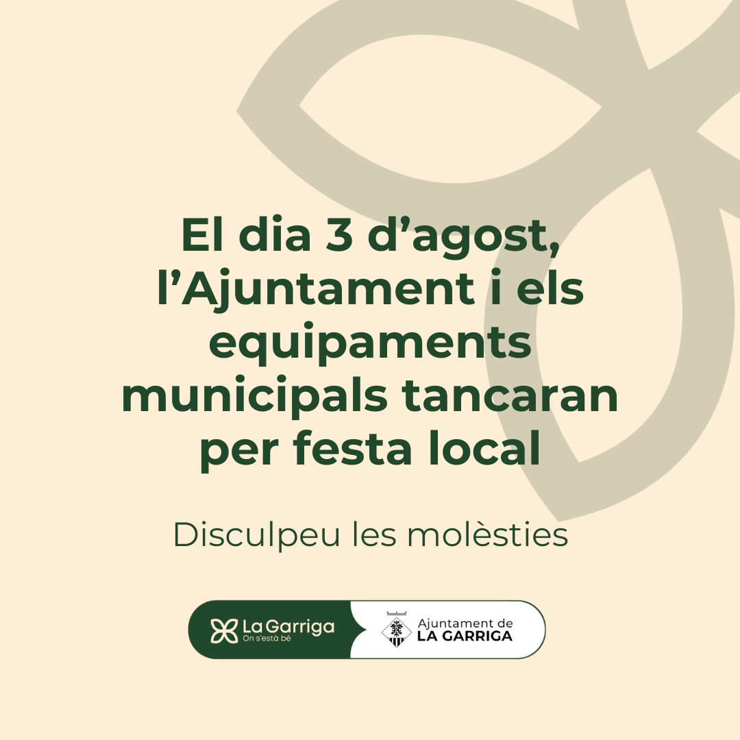 Dilluns 3 d'agost, festiu local