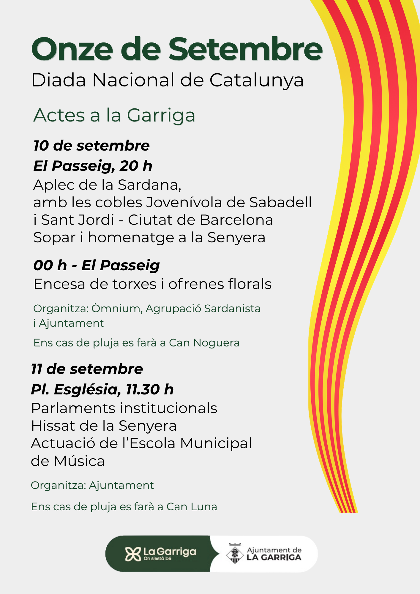 La Garriga commemora la Diada Nacional de Catalunya
