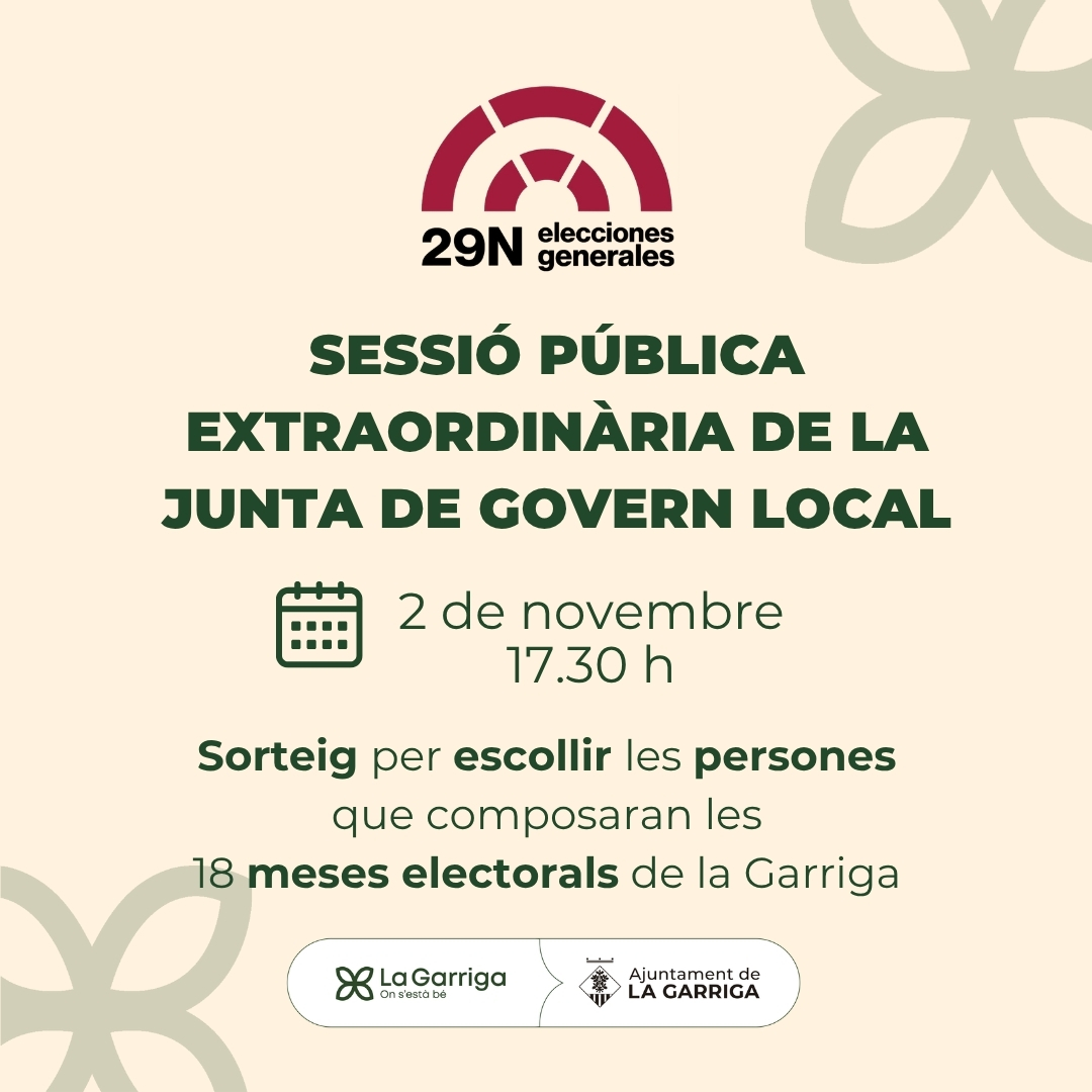 Junta de Govern Local extraordin&agrave;ria