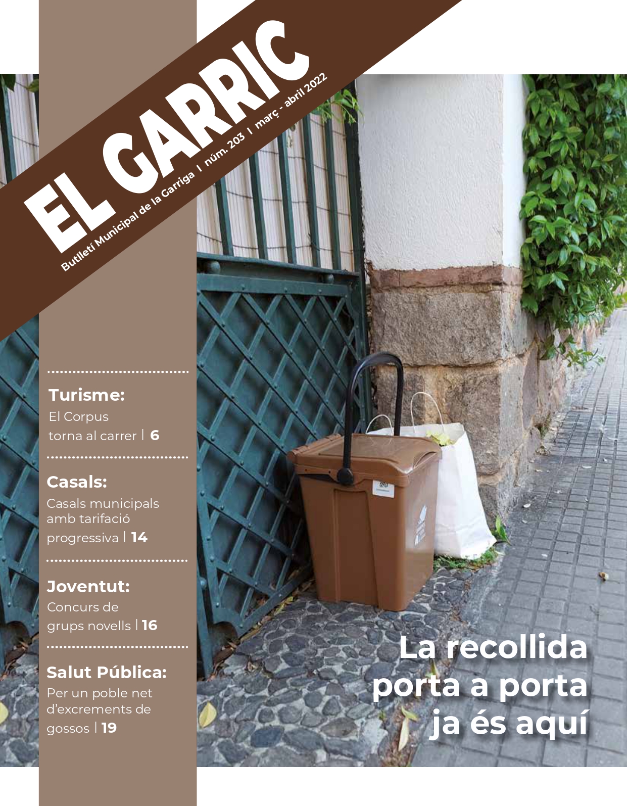 La recollida porta a porta, a la portada del Garric